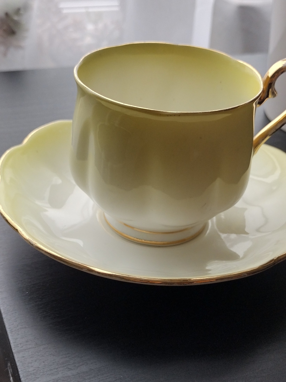 Vintage Royal Albert Yellow Ombre Bone China Tea Cup With Saucer